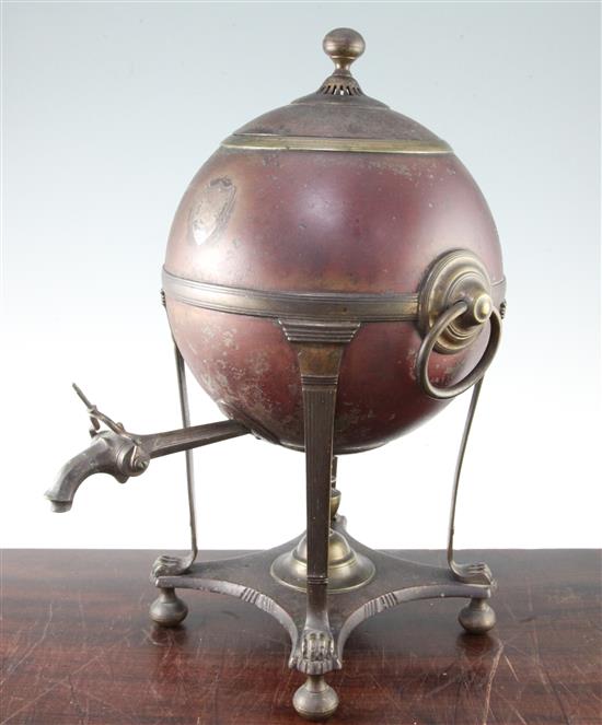 A Regency toleware samovar, 17.5in.